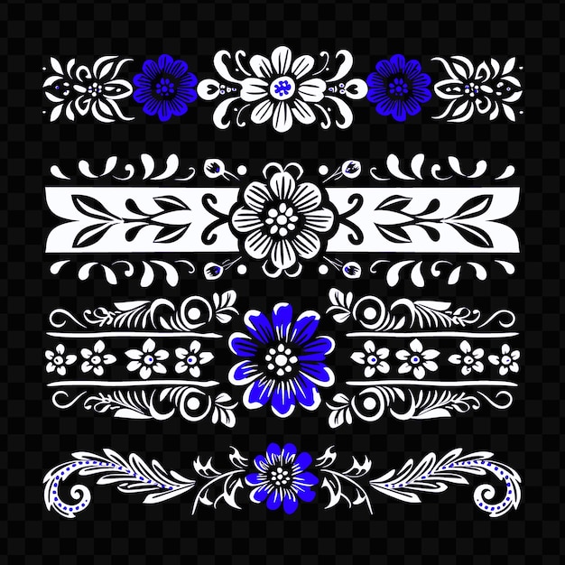 PSD una foto en blanco y negro de un diseño con flores y un fondo negro