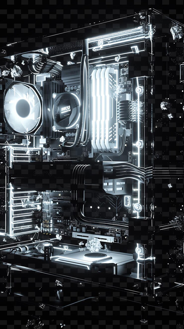 PSD una foto en blanco y negro de una habitación con una luz en ella