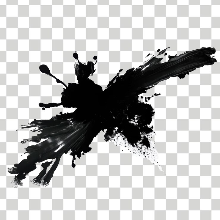 una foto en blanco y negro de una imagen en negro y blanco de una tinta negra salpicando sobre una superficie a cuadros