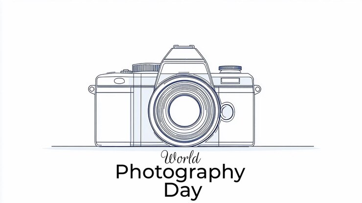 PSD una foto de una cámara que dice foto del día de la fotografía
