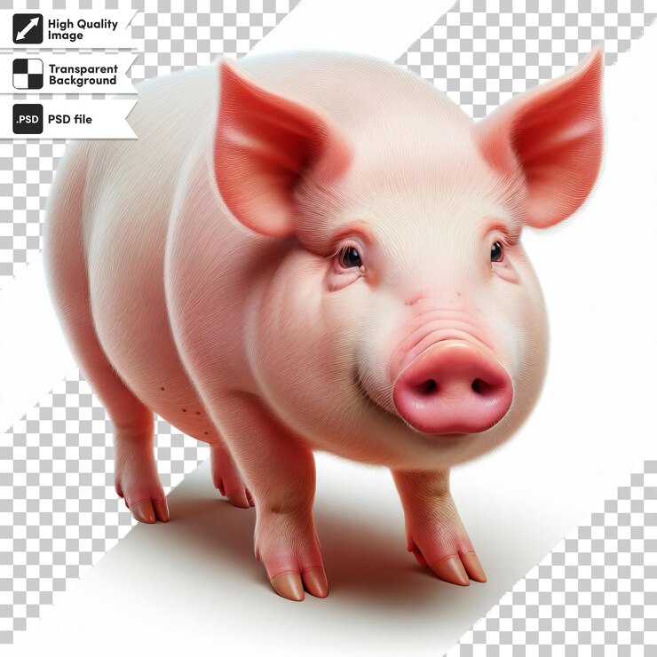 PSD una foto de un cerdo que dice cerdo en él