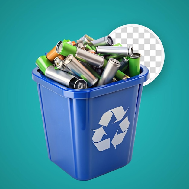 PSD una foto de un contenedor de reciclaje con el símbolo de clasificación