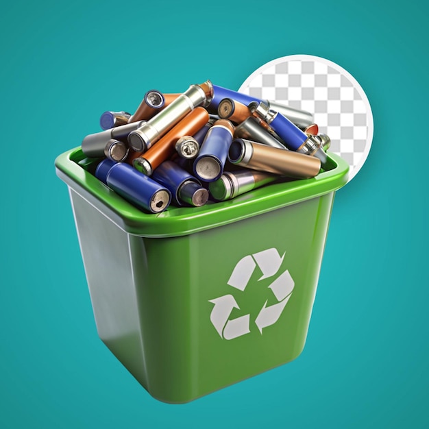 PSD una foto de un contenedor de reciclaje con el símbolo de clasificación