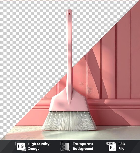 PSD foto de dustpan no chão ao lado de uma parede vermelha e rosa