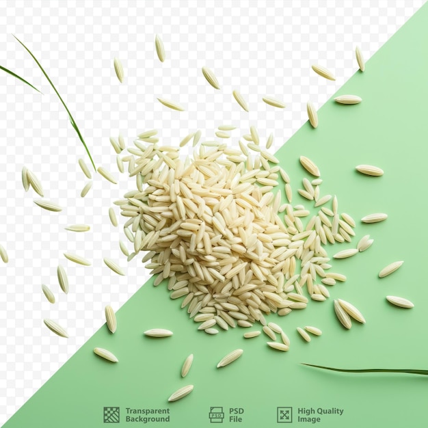 PSD foto de fundo transparente de sementes de arroz