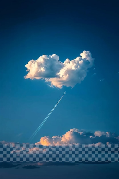 Foto de nuvens brancas no céu azul com um fundo transparente