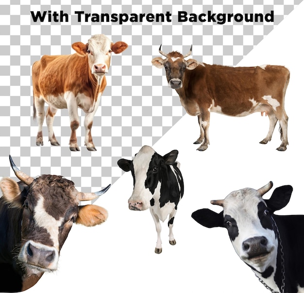 Foto de vaca PNG PSD de fundo transparente