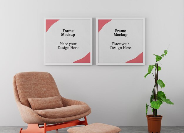 foto di ritratto o modello di cornice per poster nell'interno della lounge