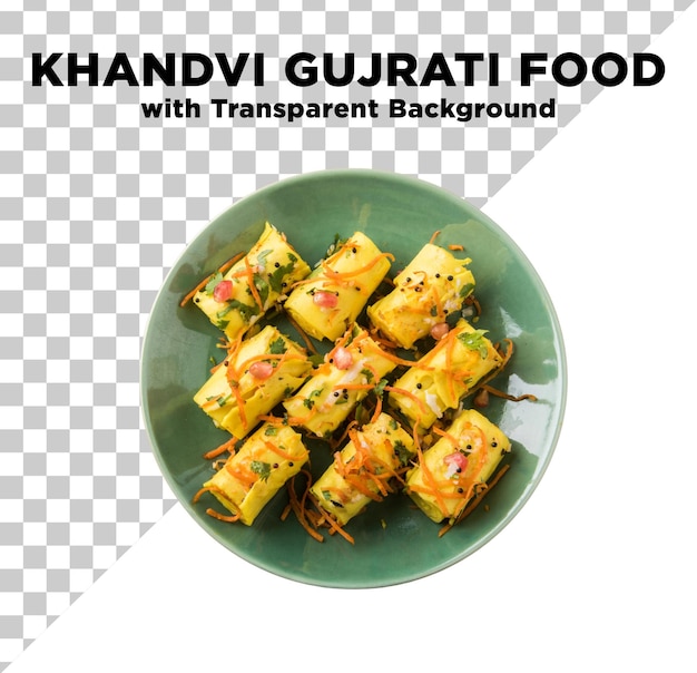 Foto do prato de comida khandvi gujrati com fundo transparente