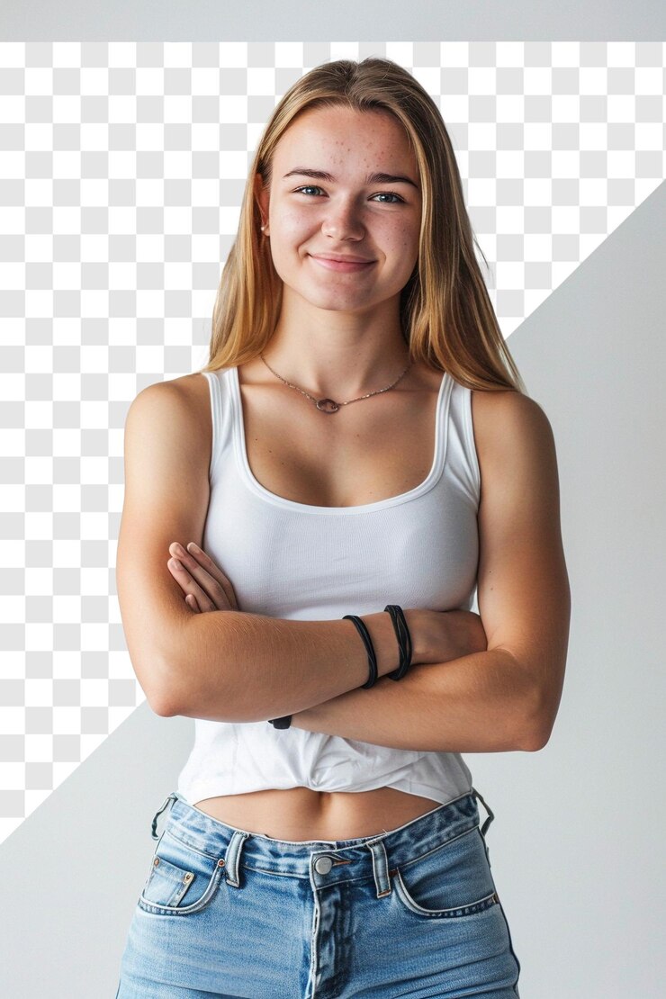PSD foto einer fitten frau mit durchsichtigem hintergrund