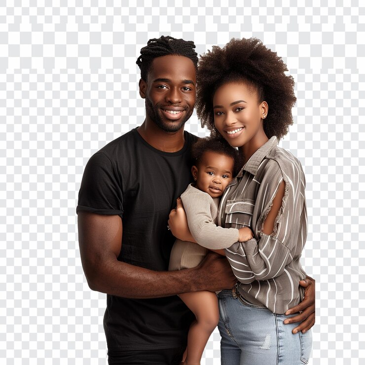 PSD una foto de familia con un bebé y una foto de un hombre y una mujer