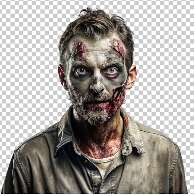 PSD foto grátis de rosto de zumbi zangado