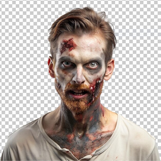 PSD foto grátis de rosto de zumbi zangado