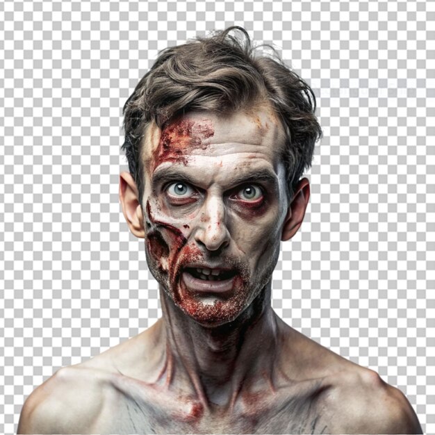 PSD foto grátis de rosto de zumbi zangado