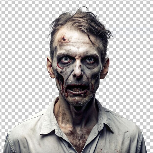 PSD foto grátis de rosto de zumbi zangado