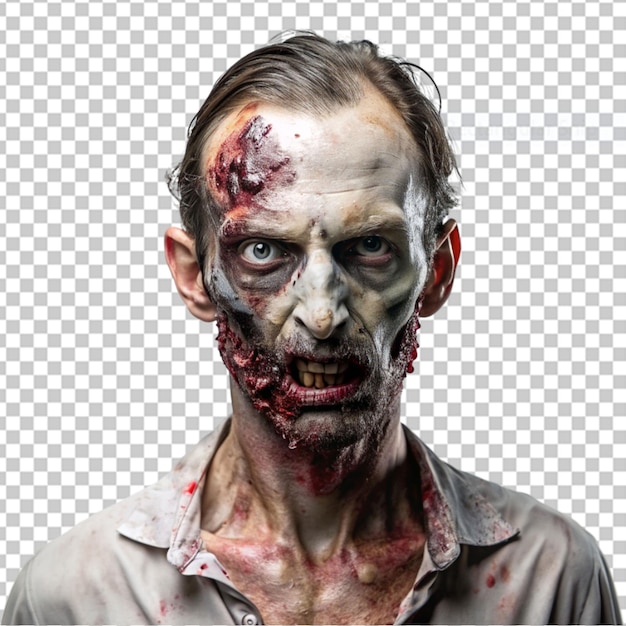 PSD foto grátis de rosto de zumbi zangado