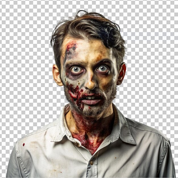 PSD foto grátis de rosto de zumbi zangado