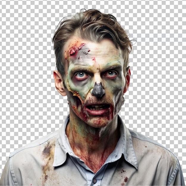 PSD foto gratuita de la cara de zombi enojado