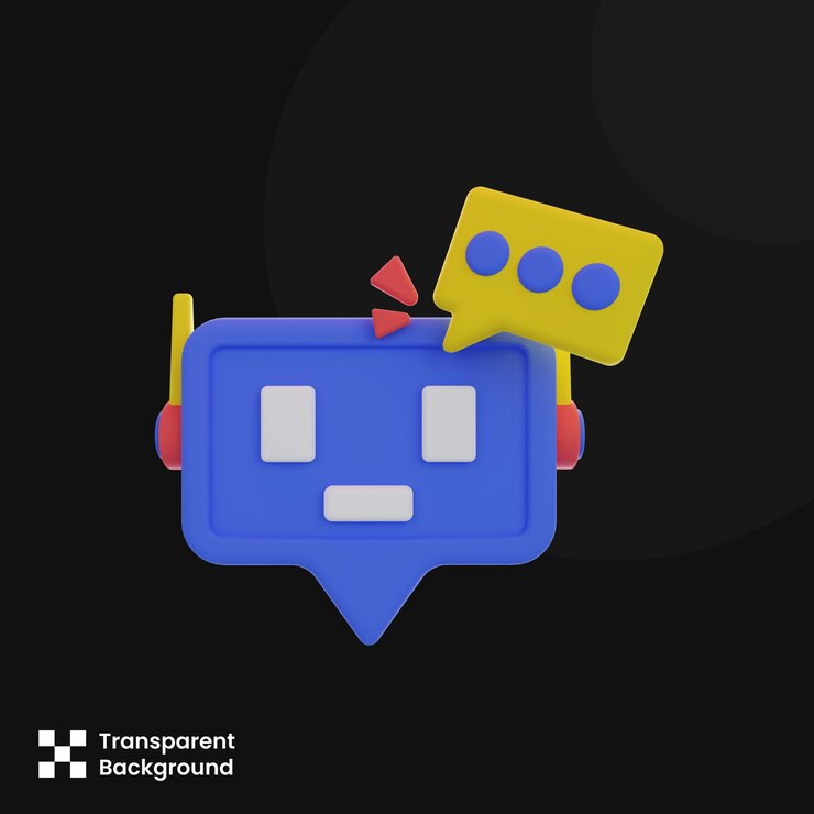 PSD foto ilustración 3d chatbot creación de mensaje icono 3d elemento gráfico elementos de diseño renderización 3d