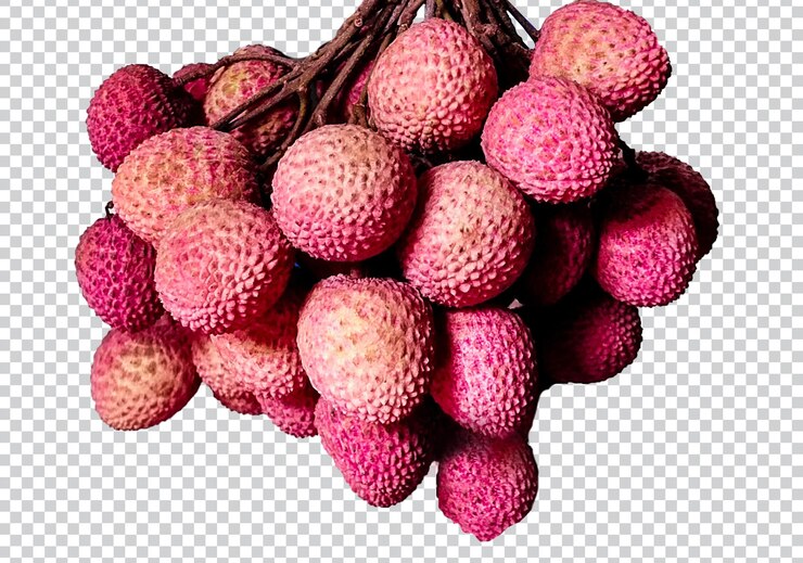 PSD foto de lichi png fondo transparente blanco lichi fondo blanco comida rápida fresca