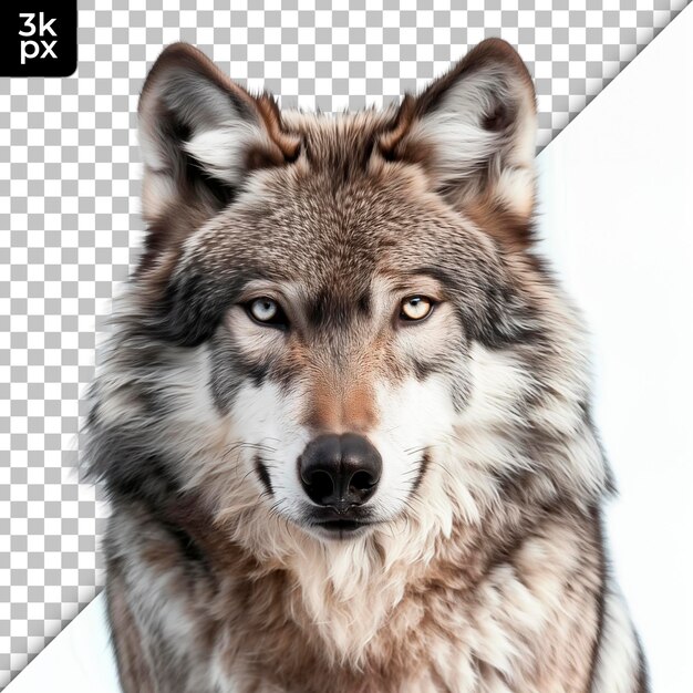 Una foto de un lobo que tiene una imagen de un lobo en él