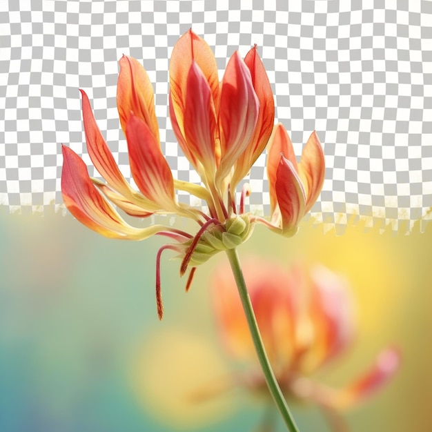 PSD foto macro de uma flor da família lily em um transparente