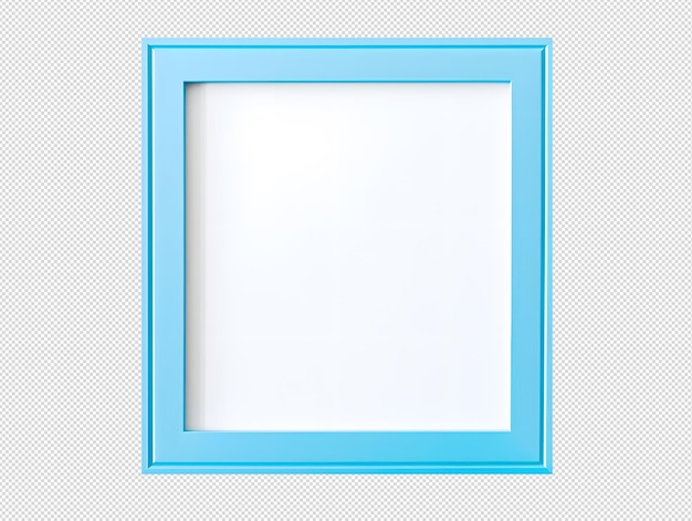 PSD foto de marco en blanco para imagen o imagen con borde azul sin fondo plantilla para maqueta