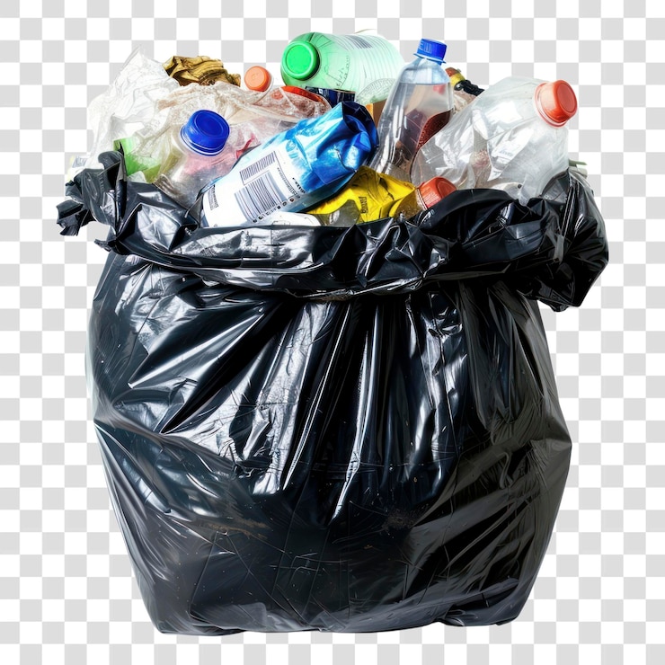 PSD foto de png de una bolsa de basura y un pañal de plástico