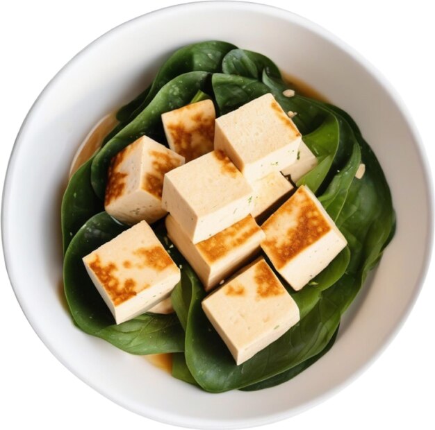 Foto en primer plano de la comida de tofu aigenerated