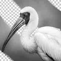 PSD foto en primer plano de un fondo transparente de ibis blanco