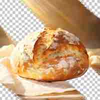 PSD foto en primer plano del pan en un estudio con un fondo transparente