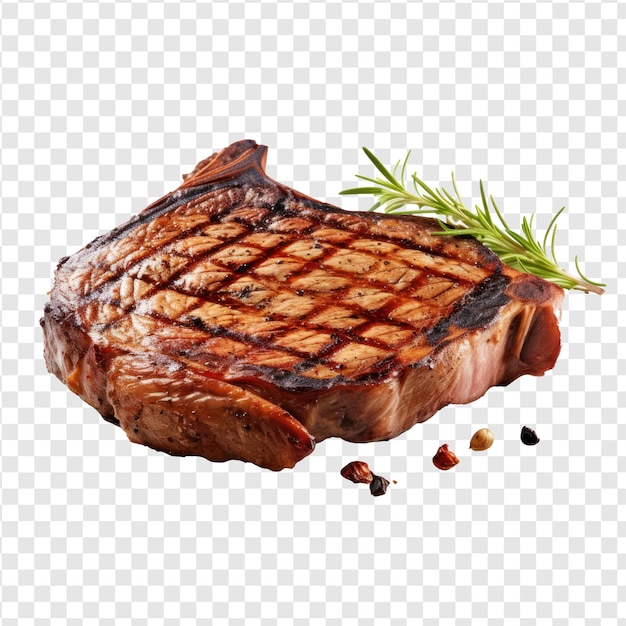 PSD una foto de producto muy detallada de un filete de hueso a la parrilla en un fondo transparente psd