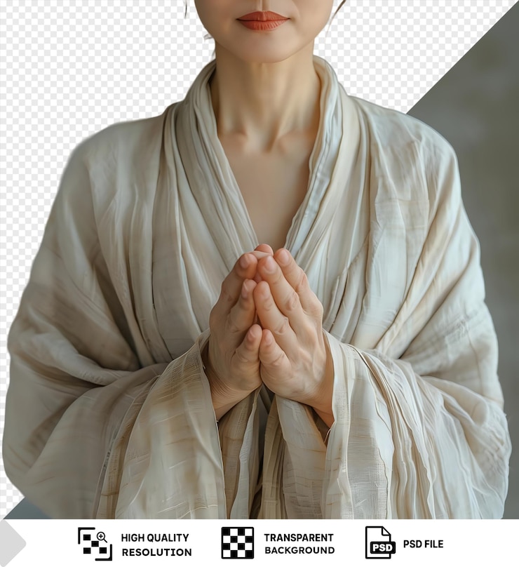 PSD foto psd bellissima mano della donna giapponese in kimono