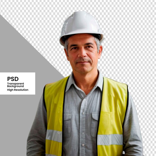 PSD foto de psd del ingeniero constructor con casco