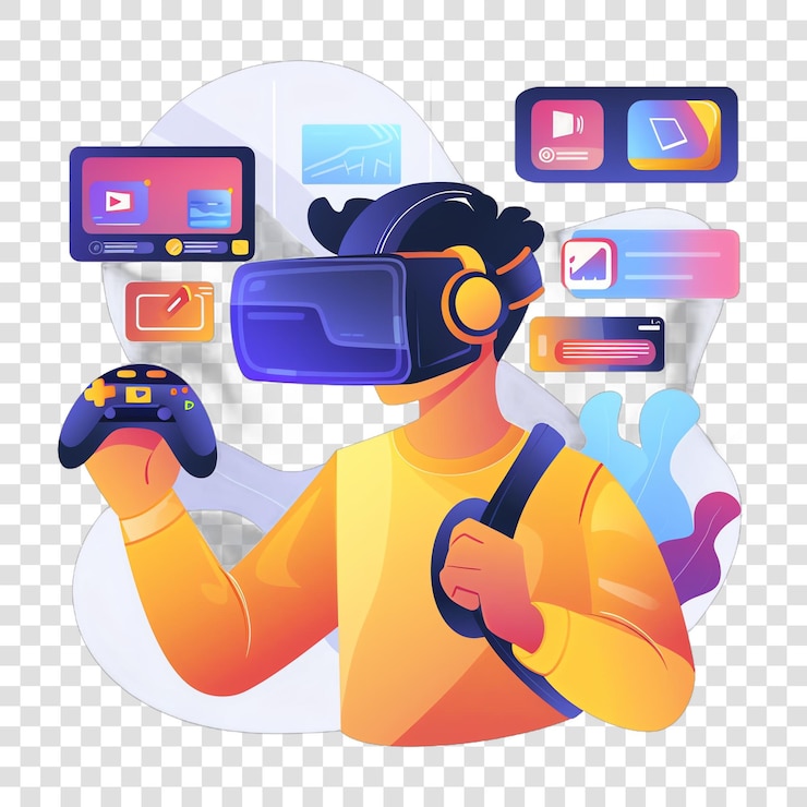 PSD foto realistis simulator pelatihan arvr terisolasi pada latar belakang transparan