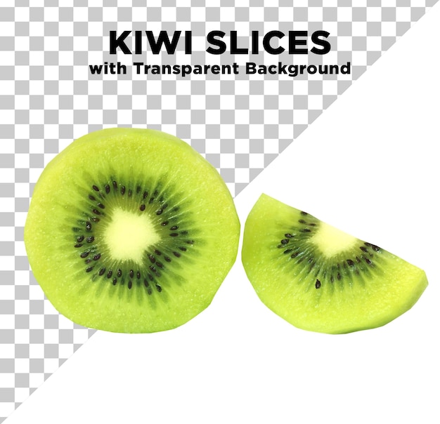 Foto de rebanadas de frutas de kiwi con fondo transparente