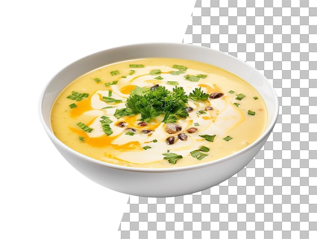 Una foto de sopa deliciosa con fondo transparente