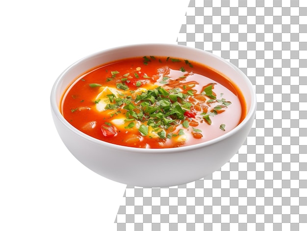 PSD una foto de sopa deliciosa con fondo transparente