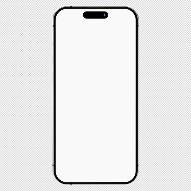 Foto de vista lateral delantera de un teléfono inteligente o móvil blanco sin fondo plantilla para maqueta