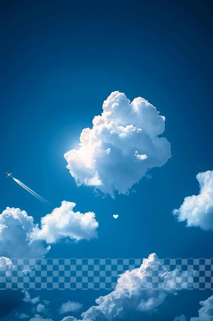 PSD foto von weißen wolken am blauen himmel mit einem durchsichtigen hintergrund