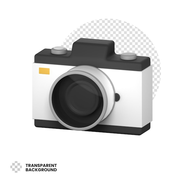 Fotocamera icona 3d isolata sullo sfondo trasparente