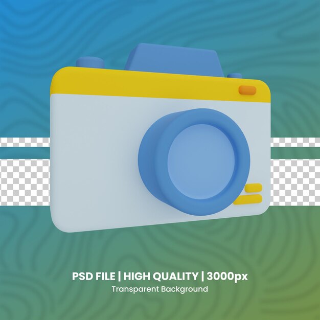 fotocamera rendering 3d progettazione grafica rendering 3d set file psd sfondo trasparente