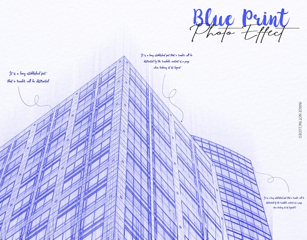 Fotoeffekt mit blauem Druck