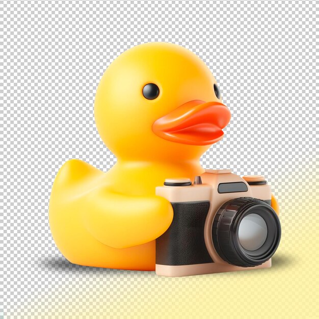 PSD fotografia de pato de borracha amarelo psd em um fundo transparente