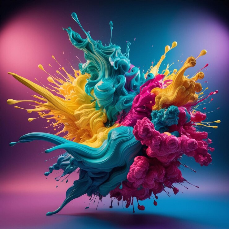 PSD fotografia gratuita astratto colorato splash generativo di sfondo 3d