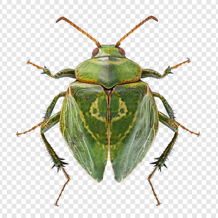 PSD fotografía macro de la naturaleza del insecto escudo verde