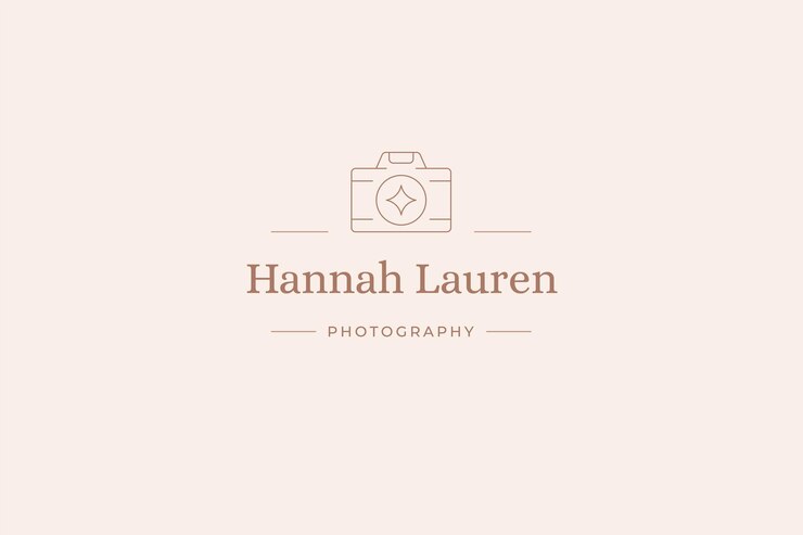 PSD fotografía minimalista cámara de video creación de contenido multimedia cursos de blogueo logotipo de la línea