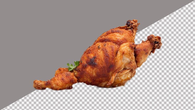 PSD fotografía de patas de pollo fritas aisladas sobre un fondo transparente