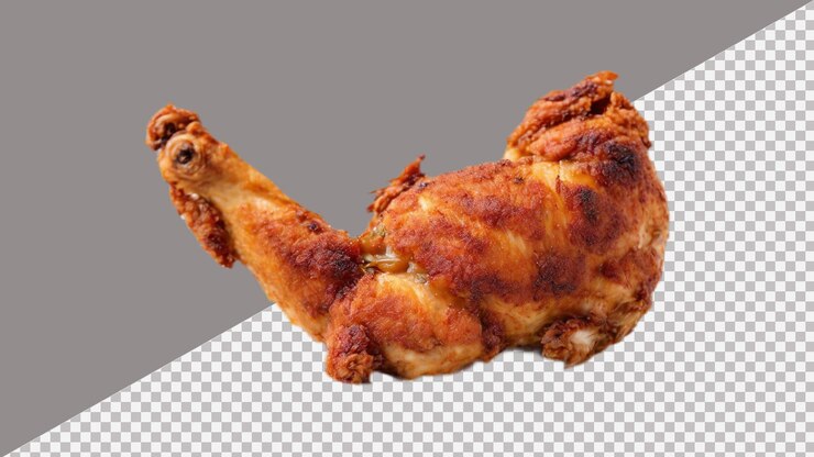 PSD fotografía de patas de pollo fritas aisladas sobre un fondo transparente