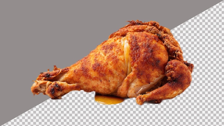 PSD fotografía de patas de pollo fritas aisladas sobre un fondo transparente